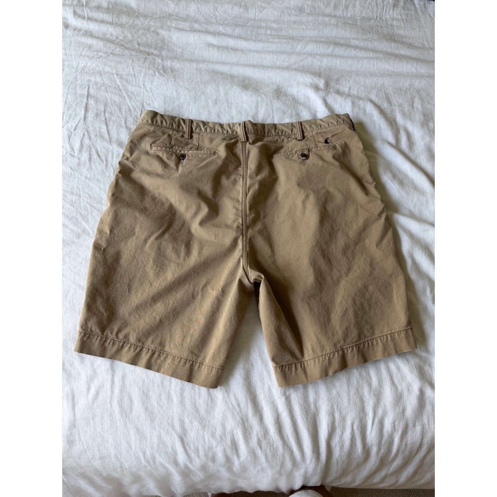 Polo Ralph Lauren Sz 42 Tan Khaki Stretch Classic Fit Chino Shorts Cotton Twill - Picture 2 of 9